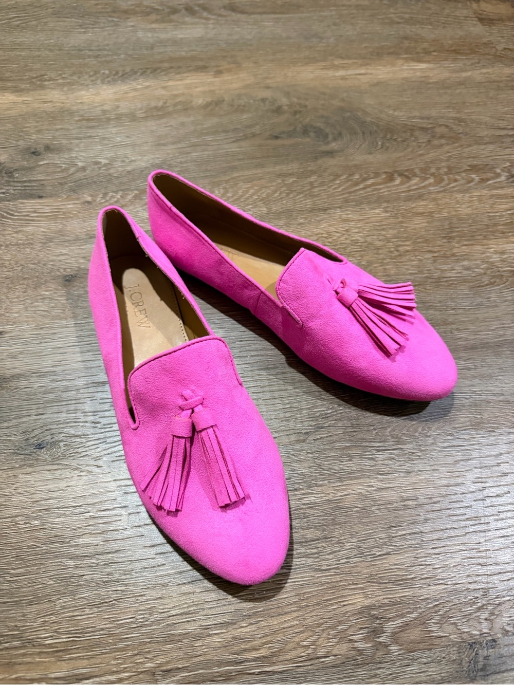 J. Crew Hot Pink Tassel Smoking Loafers Flats Women’s Size 6